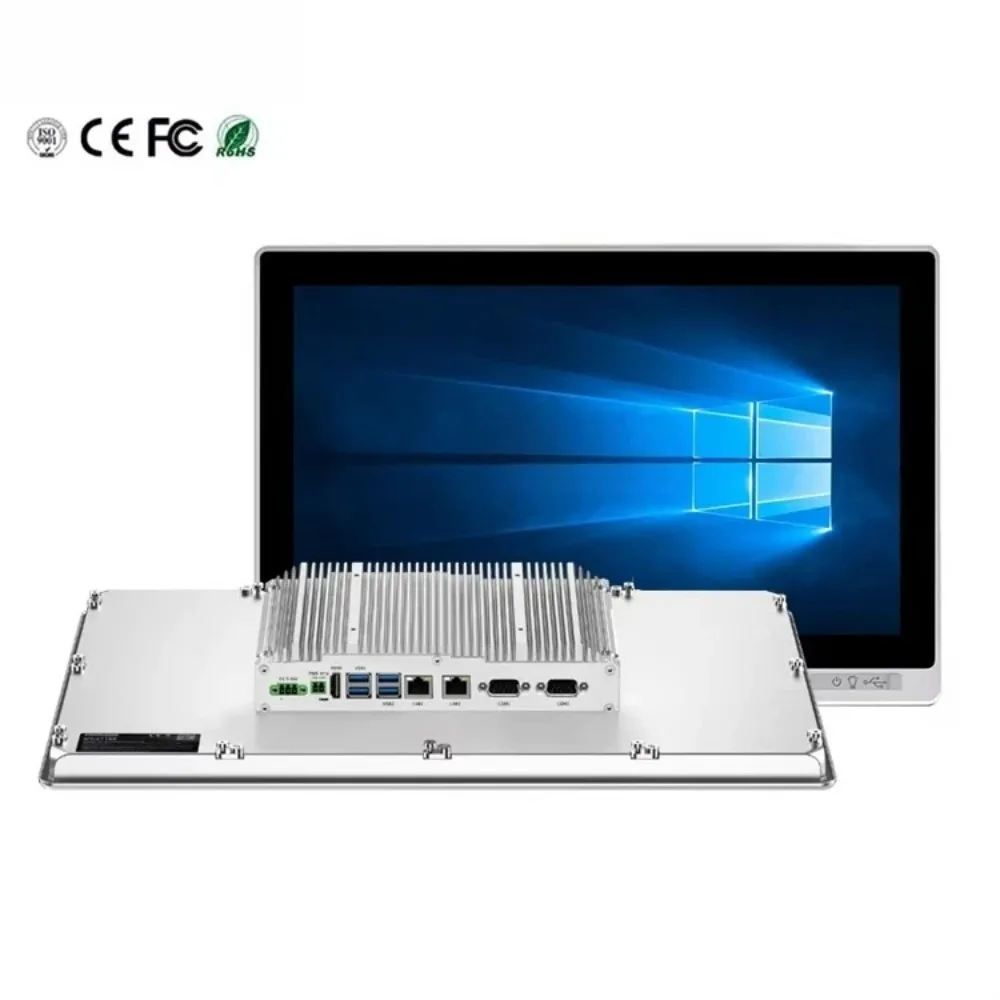 21.5 Inch 1920x1080 One PC Embedded Fanless Industrial Touch Panel PC IP65 Waterproof Capacitive Touch Screen PC