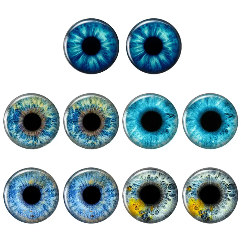5 Pairs 14mm Eyes Chips Suitable for Bly the Doll Super Thin 2.5mm Pupil Glass Cabochons DIY Accessories Bulk Items