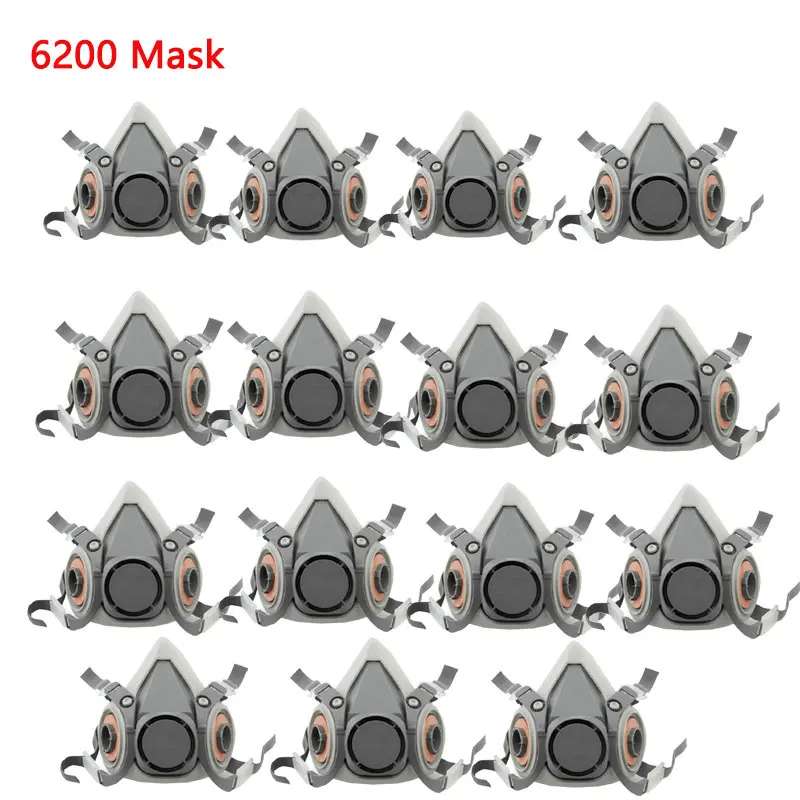 6200 Gas Mask Body For Spray Paint Decoration Chemical Dust Mask Body Protect Toxic Steam Filter Respirator Reusable Half Mask