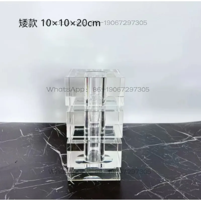 Modern Simple Transparent Glass Bamboo Flower Device Vase Ornament