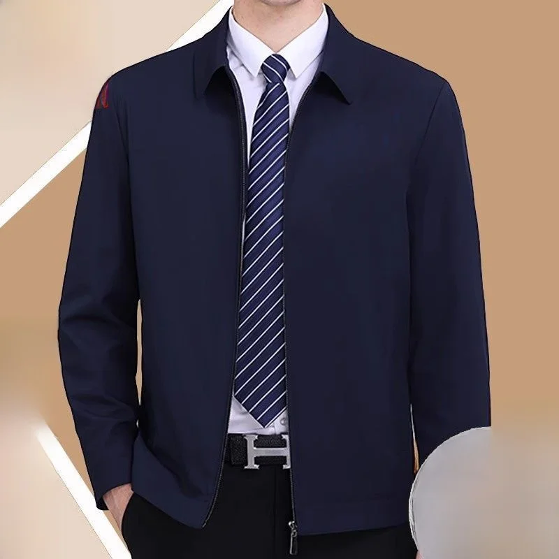 

Silk Jaet Men's Spring Autumn Lightweight Thiened Casual Dad Outerwear Stand Fit Long Sve Collar ort Sle