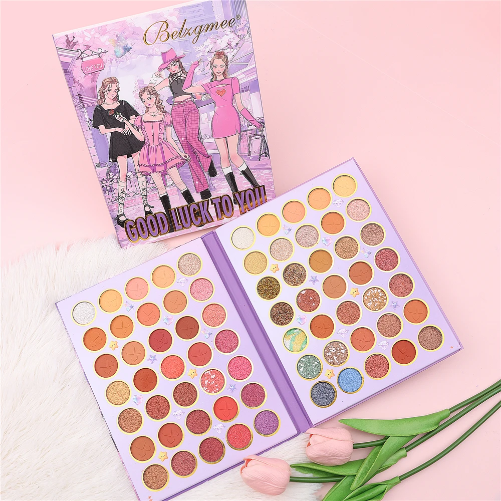 BELZGMEE 70 Colors Fashion Girls Matte Eye Shadow Palette Book Glitter Bright Eyeshadow Palette Professional Makeup for Eyes