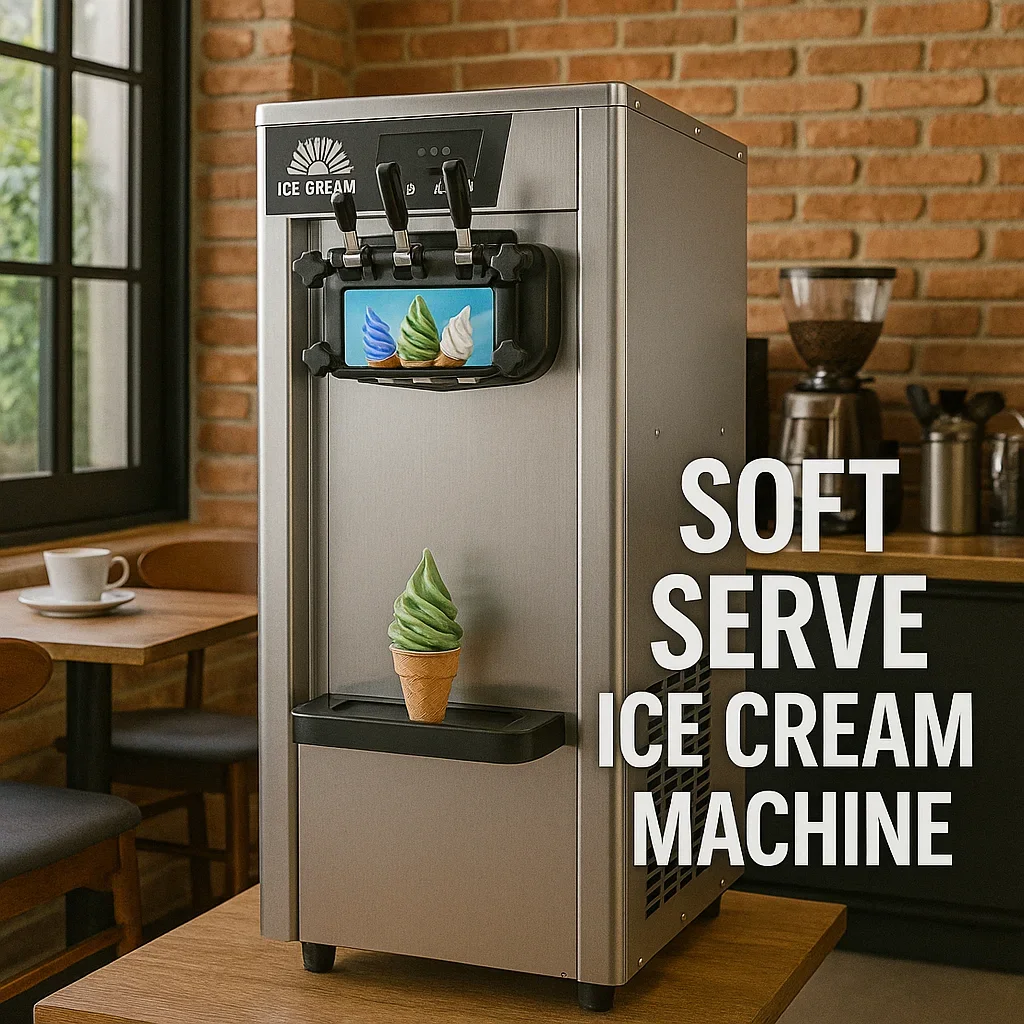 Commercial Automatic 3 Flavor Soft Italian Vertical Ice Cream Machine For Business Self-Service Option