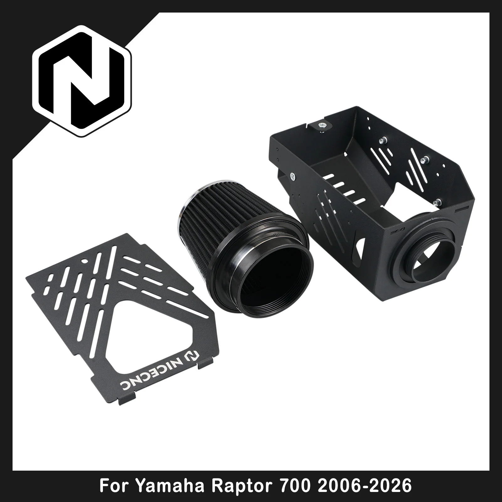 NICECNC For Yamaha Raptor 700 2006-2026 ATV Intake System Filter Kit Air Box Raptor 700R 2009-2026 1S3-14411-00-00 Aluminum