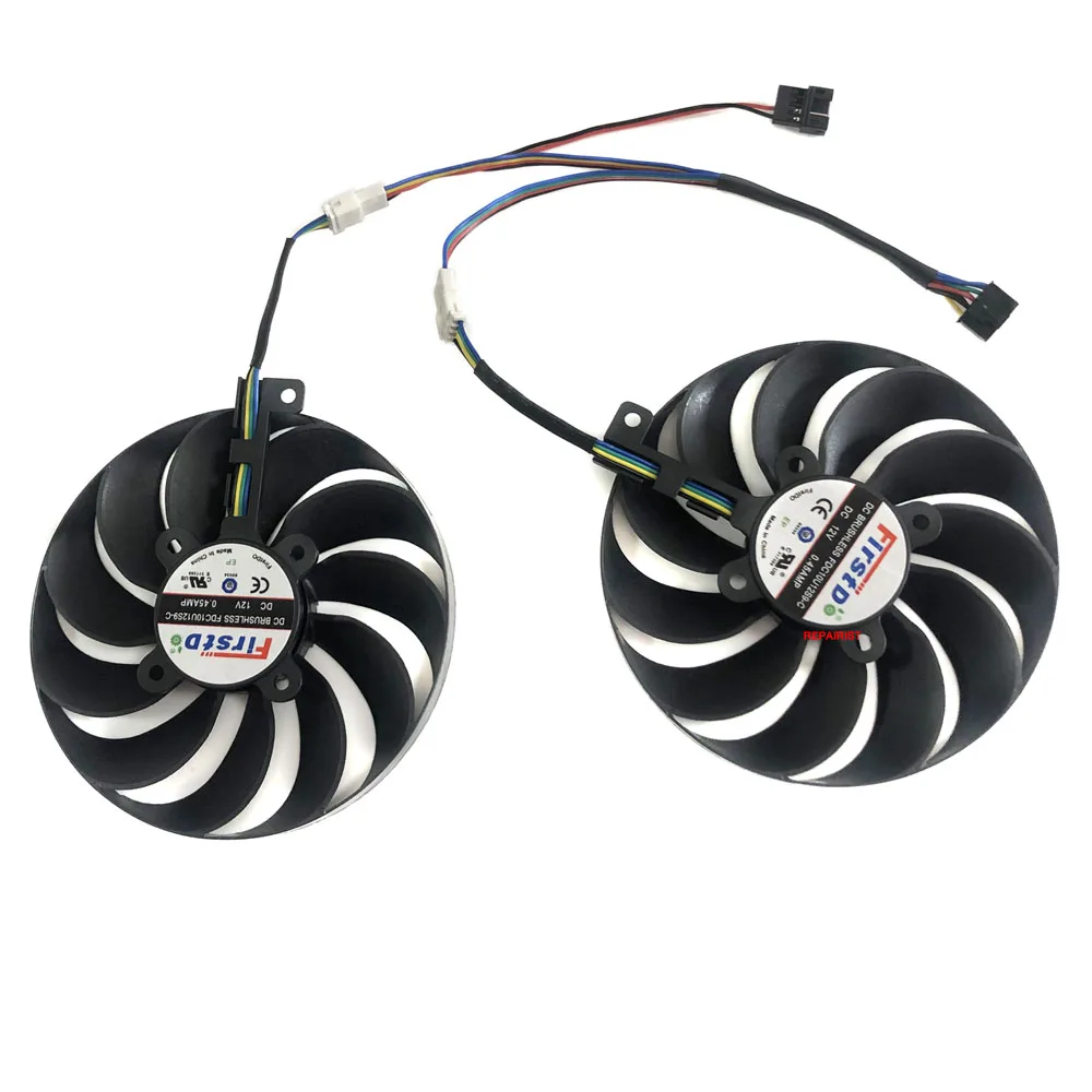 2Pcs/Set,FDC10U12S9-C,GPU VGA Cooler,Video Card Fan Cooling,5Pin Power Plug,For ASUS DUAL RX 5500 XT RX5500XT 08G EVO