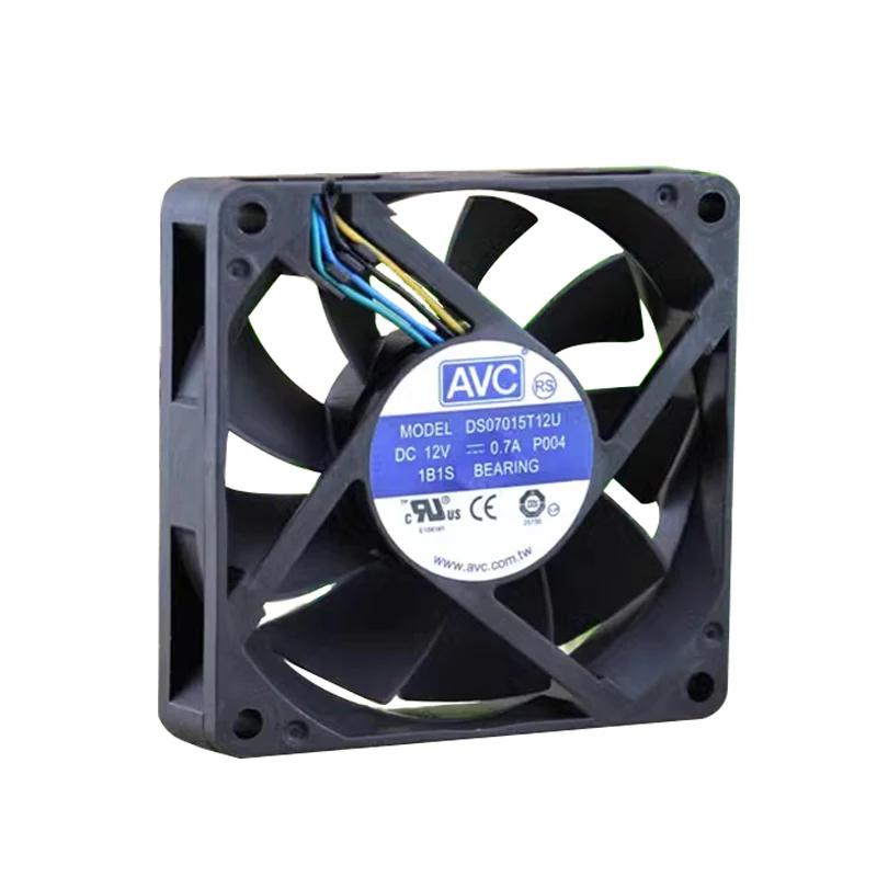 大容量ボールベアリング冷却ファン、ds07015t12u、12v0.70a、7cm、7015、4線式pwm