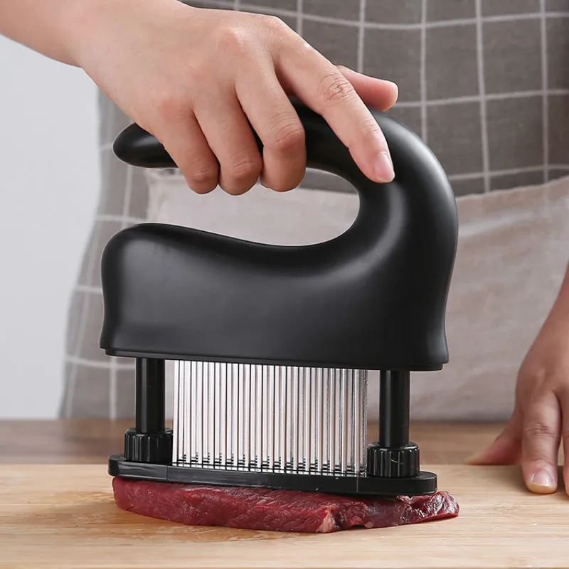 48-Pin Meat Tenderizer, Stainless Steel Steak Piercing Tool, Household Knocking Hammer to Boost Food Flavor
