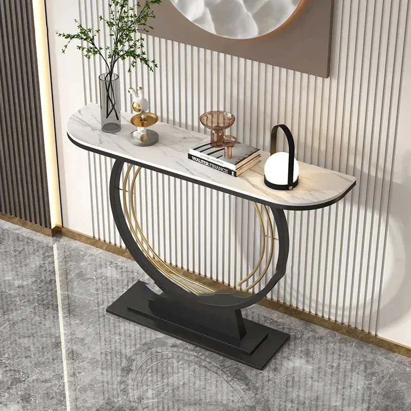 Modern Console Tables Living Room Furniture Light Luxury Slate Porch Tables Creative Entrance Wall Corridor End Viewing Table