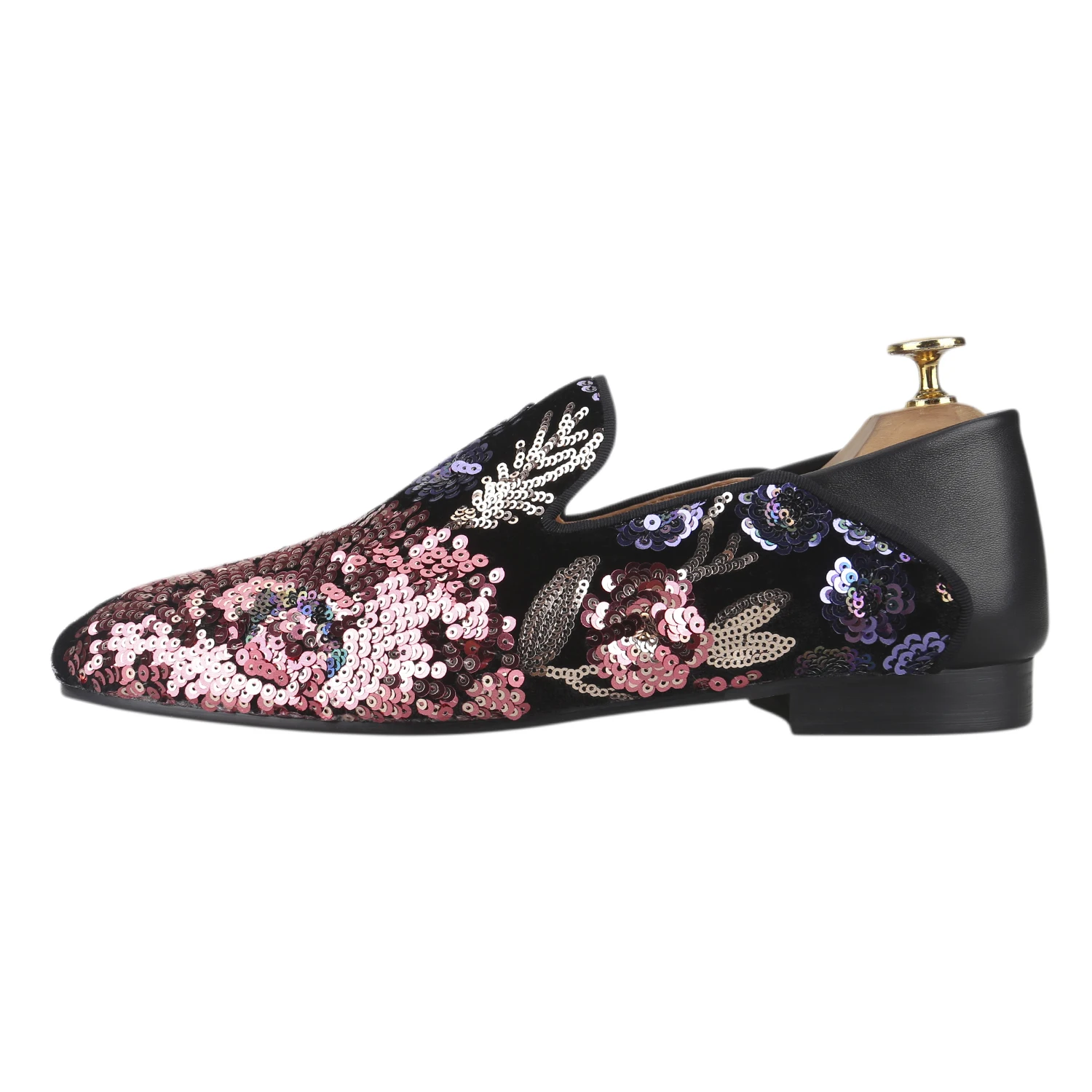 Piergitar Noble Style Exquisite Workmanship Bespoke Sequins Men's Smoking Loafers For Stage Fashion Shows And Performances Wear