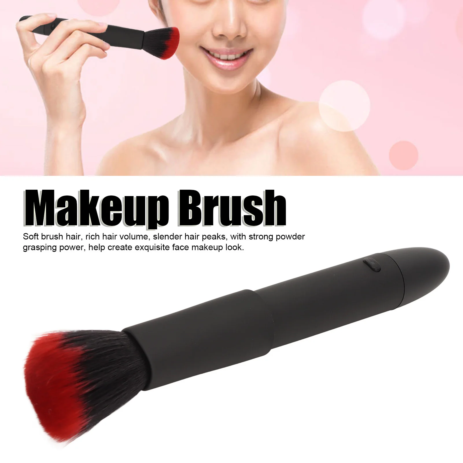 Portable Electric Makeup Brush 10 Gears Rechargeable Adjustable Multifunctional Waterproof Blush Brush for Contouring Highlight