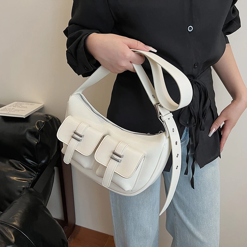 حقيبة يد نسائية فاخرة من الجلد بتصميم كلاسيكي على الموضة حقيبة كتف أنيقة للارتداء اليومي الحديث