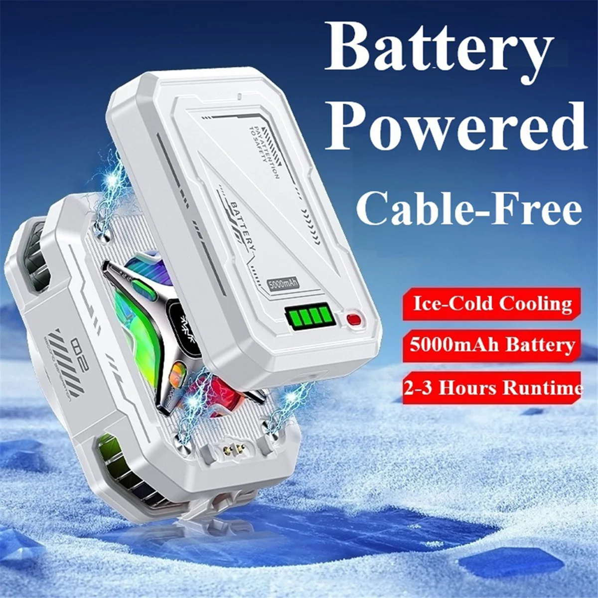 TH10 Semiconductor Phone Cooler Radiator 5000mAh Long-Lasting Ice Cooling Power Adjustable Magnetic and Clip-on