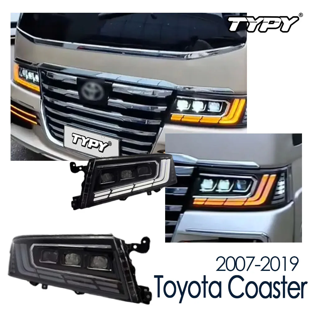 

New LED Car Headlights For Toyota Coaster 2007-2019 Headlight Signals Auto Accessories Daytime Running Lights