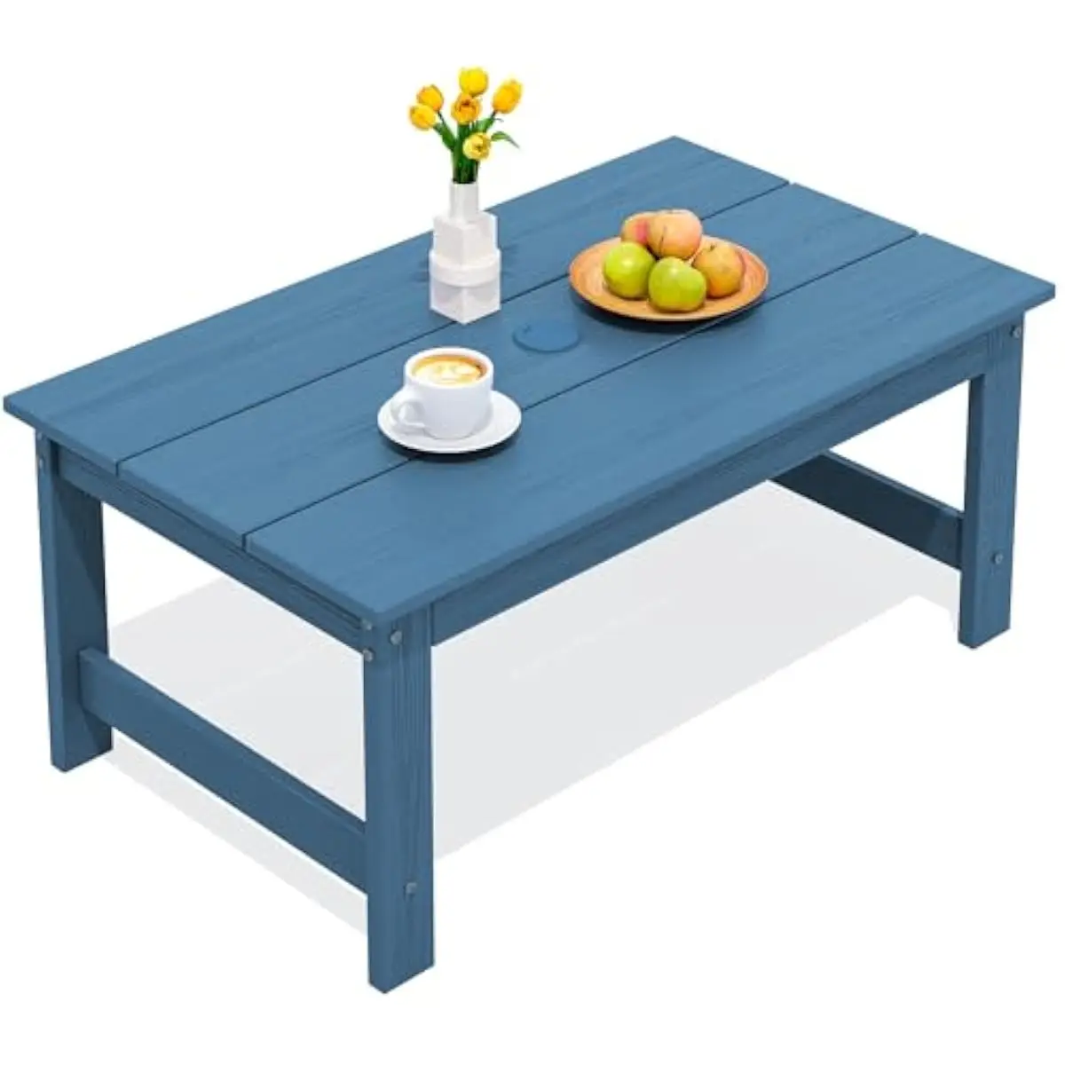 HDPE Rectangular Outdoor Coffee Table for Patio Balcony Deck Poolside Garden Use Weatherproof Waterproof Durable Low Maintenance