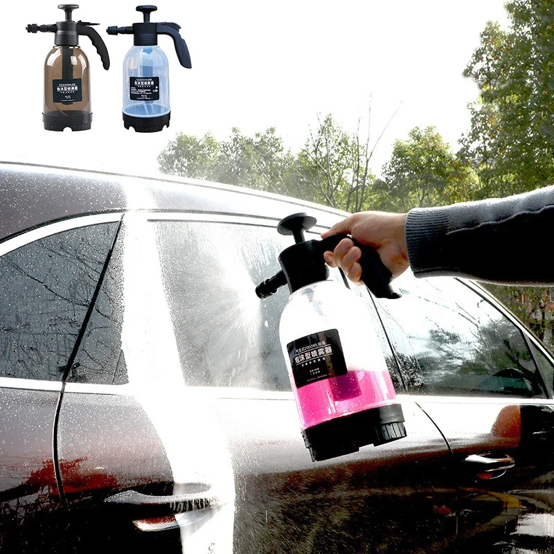 2L Foam Sprayer Car Wash Foam Watering Can Hand-held Air Pressure Type Plastic Sprayer Pot Cars Cleaning Car Detailing Tools