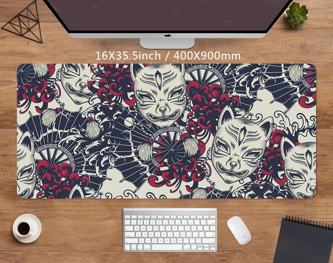 

Mouse Pad xxl Gamer 900x400 Gaming Mosuepad Speed Large Computer Desk Mat Anime Office Table Accessories Cat Mask Flower Pads