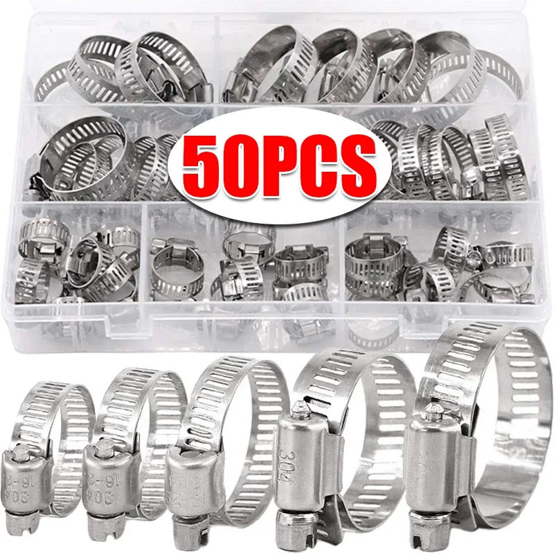 צינור מים מהדק צינור מים תולעת מתכווננת קו קליפים חישוק נירוסטה כבד מהדקים צינור עבור כלי רכב