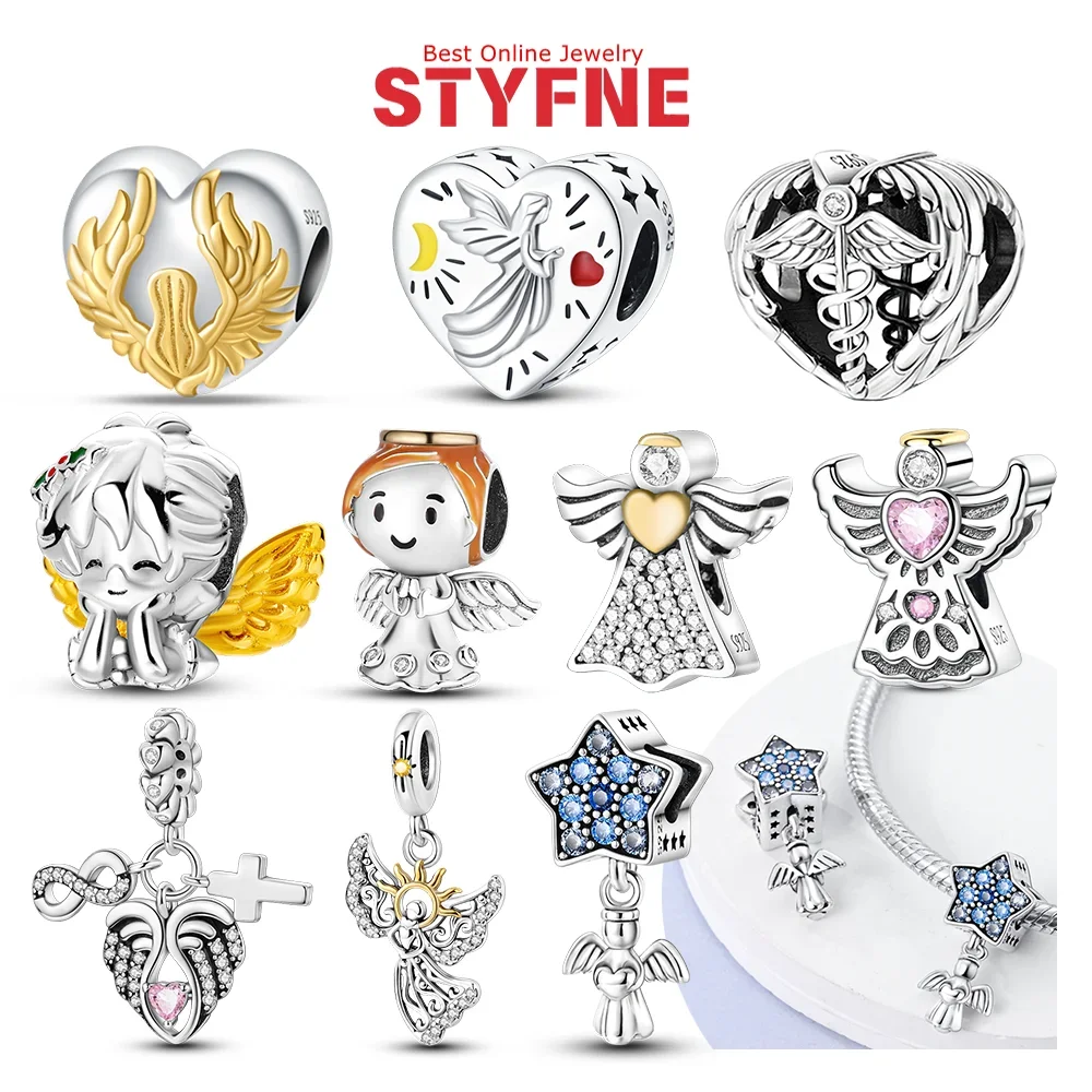

Love Stars Angel Charms Angel Baby Angel Wings Beads Pendants 925 Silver Fit Original Diy Bracelet for Women Jewelry Making