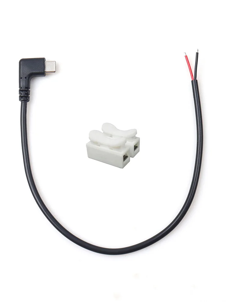 Kabel z USB-C na 2-pinowy przewód z odkrytymi końcami, kabel z wtyczką USB typu C 90 stopni, 2-pinowy przewód typu pigtail, do samodzielnego montażu kabli USB typu C 5V — zdjęcie produktu 7