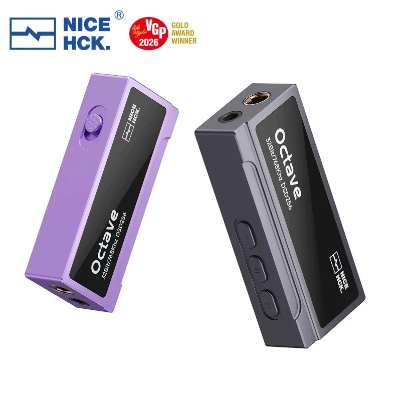 NICEHCK オクターブ HiFi ポータブル DAC Type-C アンプ フラッグシップ ES9039Q2M デコーディングチップ 3.5mm & 4.4mm 出力 最大 550mW@32Ω 電力