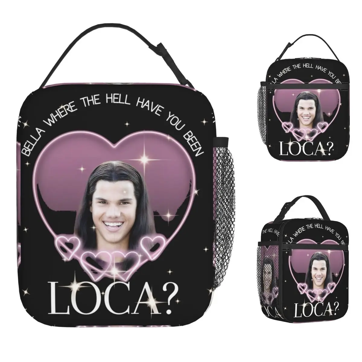 جاكوب توايلايت بيلا أين الجحيم هل كنت لوكا حقيبة الغداء علب الاغذية الجمالية حقيبة للحفاظ على البرودة أكياس الغداء الحرارية أكسفورد