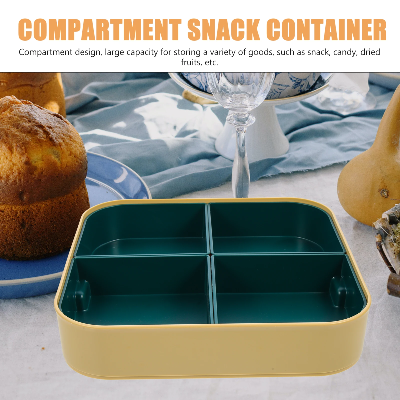 

Fruit Plate Candy Box Plastic Snack Storage Containers Divided Compartments Large Capacity Easy Clean Serving Tray Dry Fruit