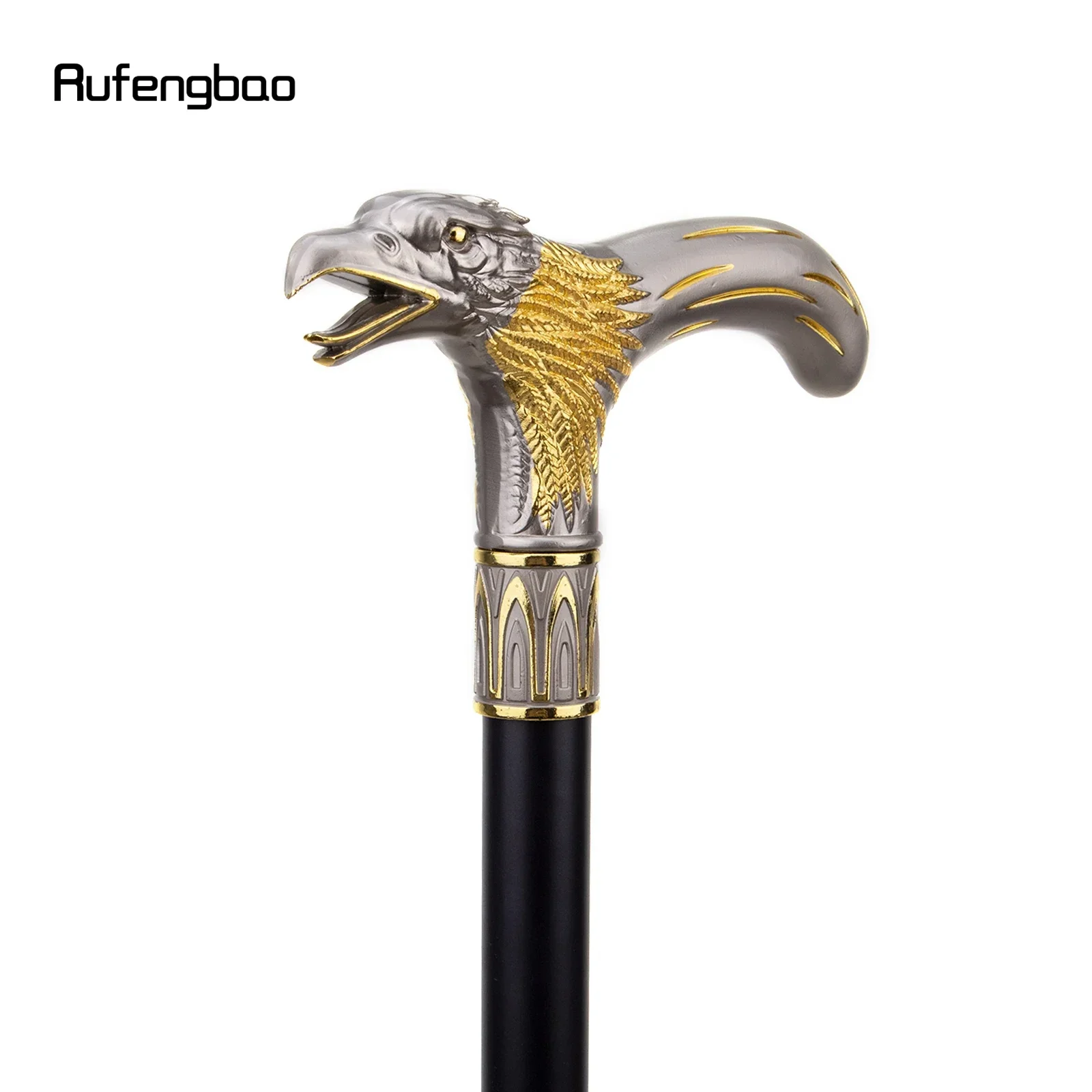 Golden Dinosaur Eagle Hawk Walking Cane Fashion Decorative  Stick Elegant Cosplay Cane Knob Crosier 93cm  Performance Stage Cane