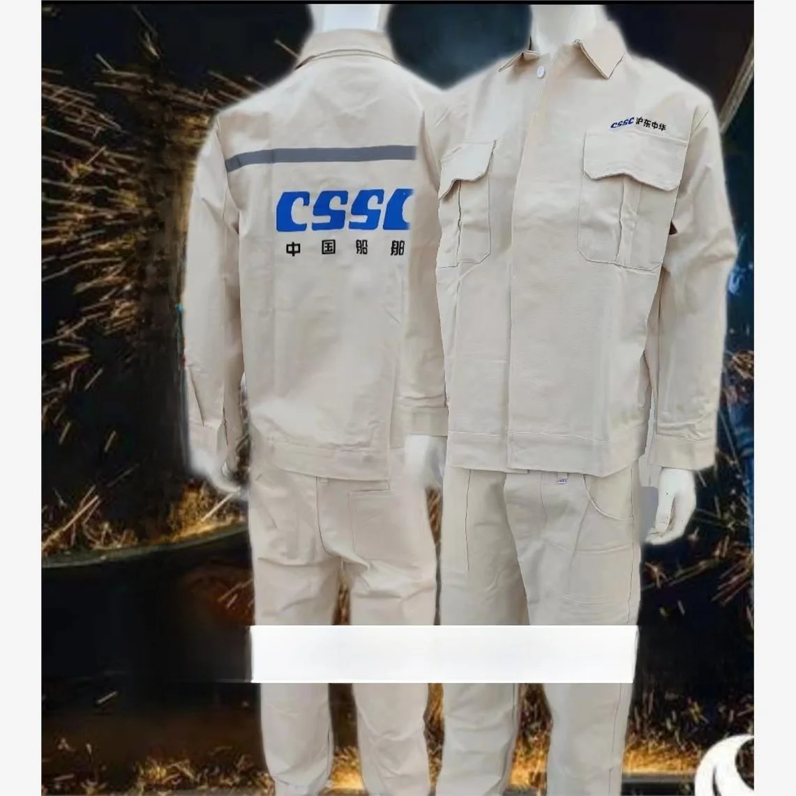 

High-End Thickened Cotton Canvas Welding Clothing Anti-Flame Workwear for Ship Steel Structure Industry