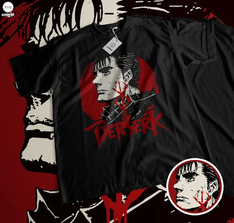 יוניסקס לוחם של הליקוי חולצת טריקו-מאנגה פנטזיה כהה, גיבור ימי הביניים, חיפוש לוחם יפני, ציוד קרב אפי, אגדי