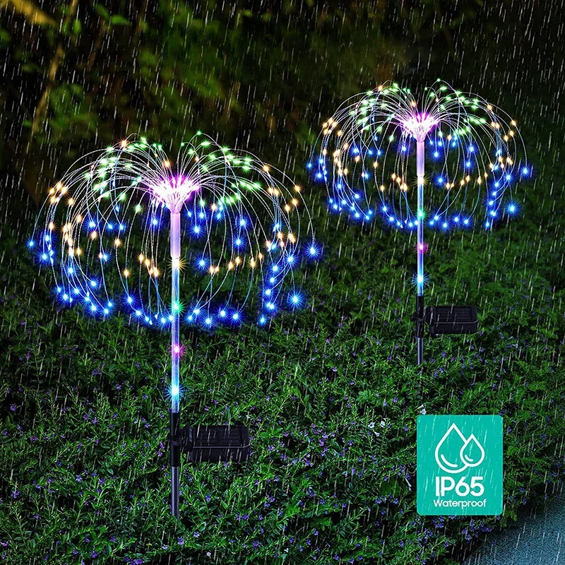 

New Solar IP65 LED Fireworks Lights Lanterns Villa Courtyard Landscape Community Garden Waterproof Lawn Lights Decorative Lights