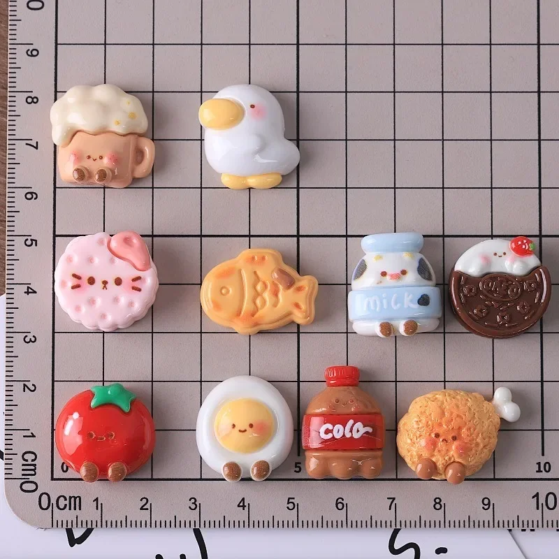 10pcs Creative cartoon food toy resin accessories DIY stationery cream glue accessories SMT small ornaments