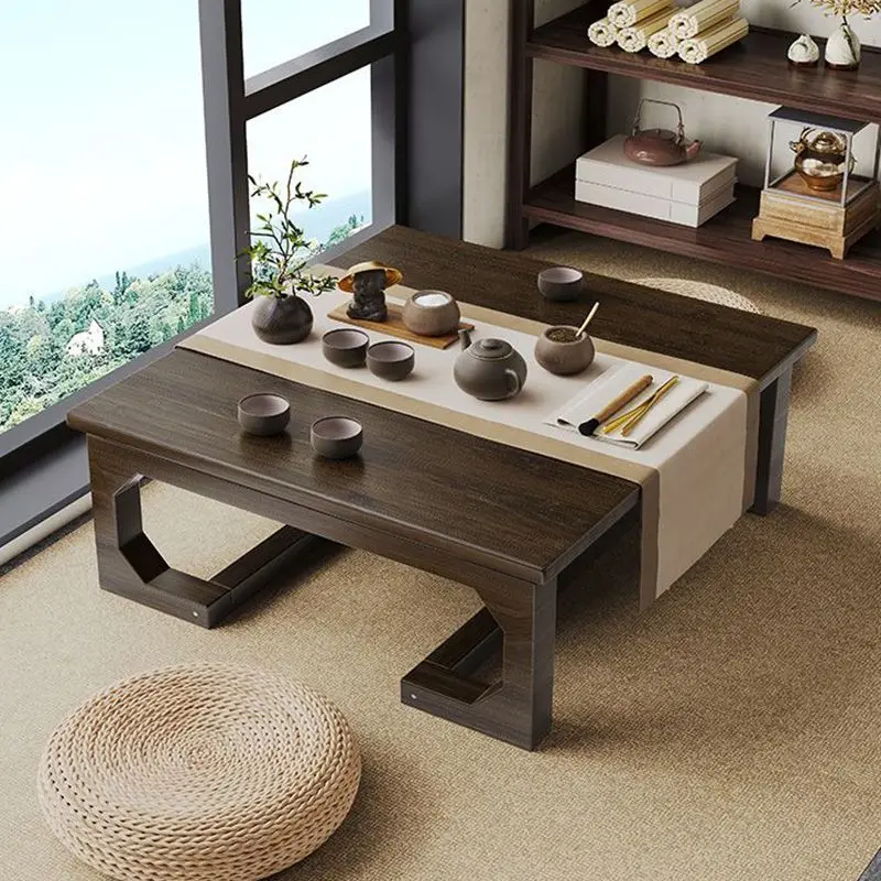 Bay Window Small Household Table Chinese Solid Bamboo Mat Tea Table Small Coffee Tables Window Sill Balcony Sitting Low Tables