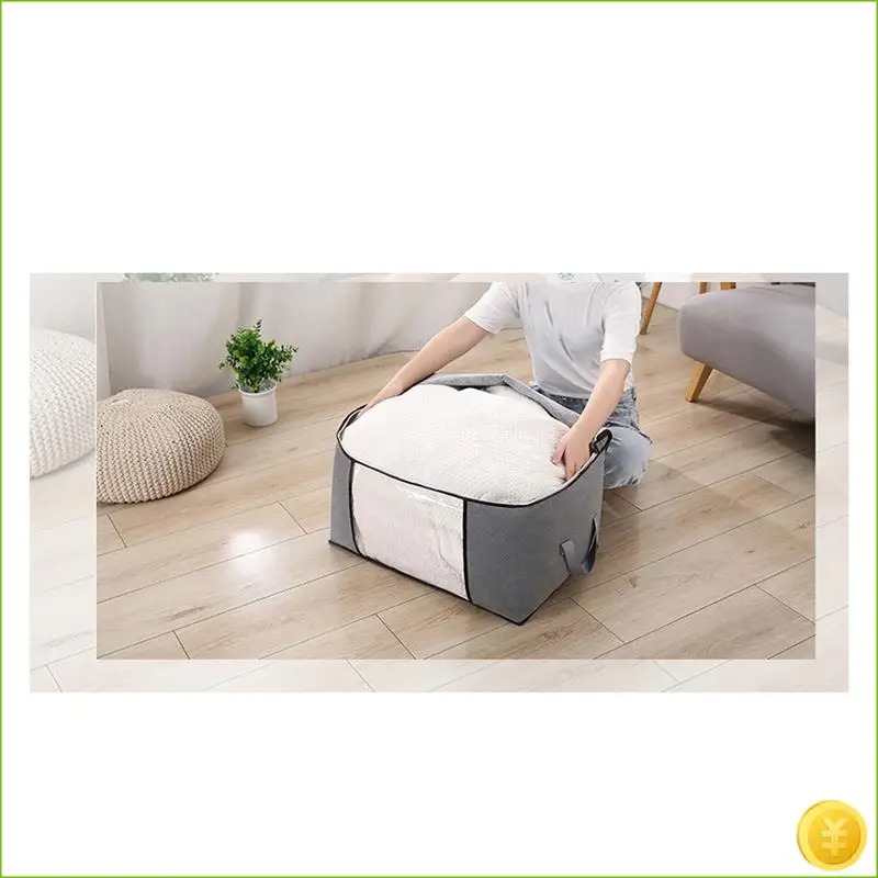 Large Capacity Clothes Storage Bag Comforter,Foldable Organization With Reinforced Handle Zippers For Storage