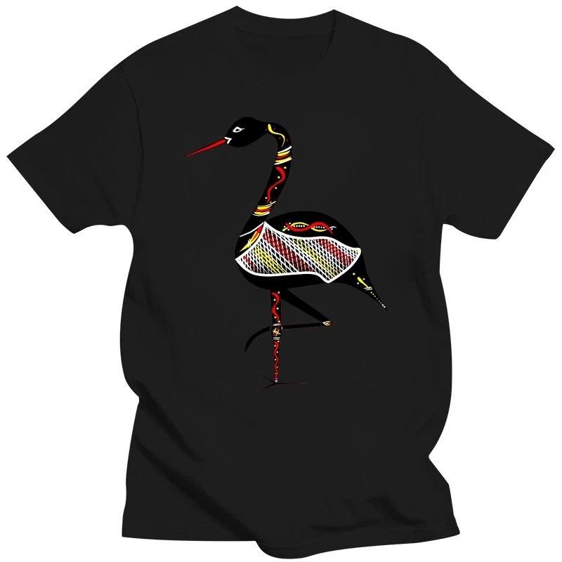 Mens aboriginal Brolga shirt dreamtime Australia crane Design cute Beautiful art  Cartoon t shirt men Unisex New Fashion tshirt