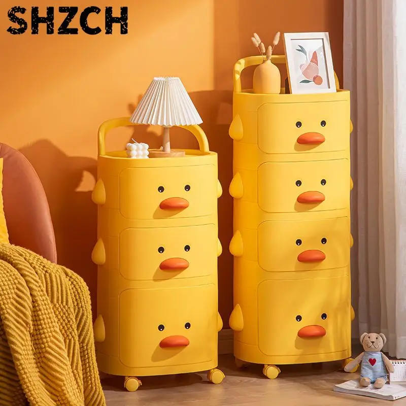 Cartoon Bedside Table Children's Storage Cabinets Finishing Rack Cabinet Cosmeti/c Organizers Sundries Sorting Bedroom Furniture