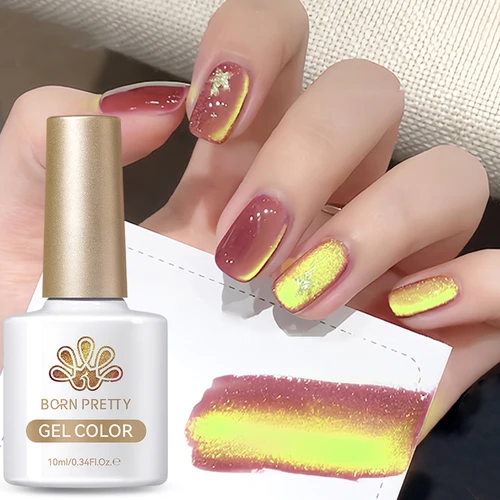Imagen 2 del producto BORN PRETTY 10ml Guava Rosa Verde Gato Esmalte de uñas de gel magnético Cuenta de vidrio brillante Soak Off UV Gel Nail Art Barniz Salón DIY