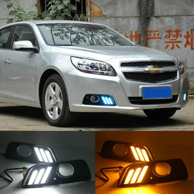 

2Pcs LED Daytime Running Lights DRL Fog Lamp for Chevrolet chevy Malibu 2011 2012 2013 2014 2015 With Yellow Signal