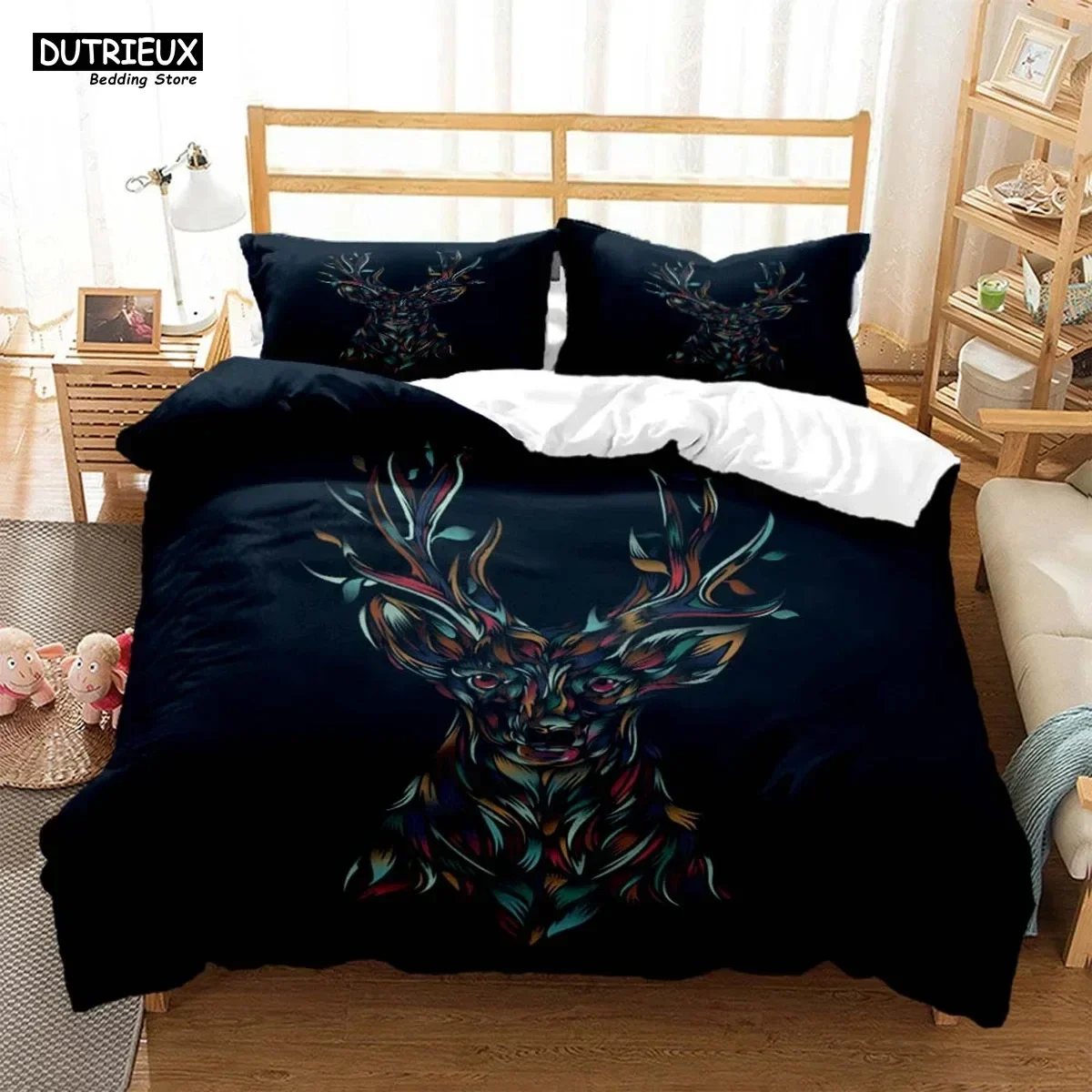 

Luxury New 3D Print Elk，God Of Luck，Personalized Bedding Soft comfortable Comforter Bedding Sets Bedding Set Luxury Quilt Cover
