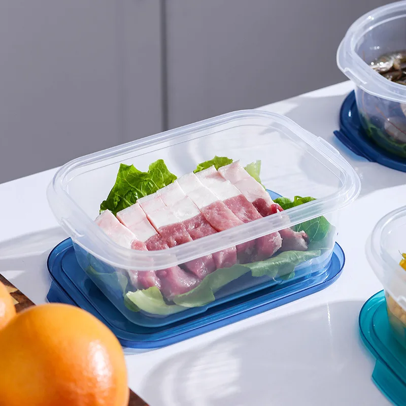 3pcs/1set Fresh Plastic Food Grade Refrigerator Box Assortment Storage Vegetables Fruit Meat Microwave Lunch Box