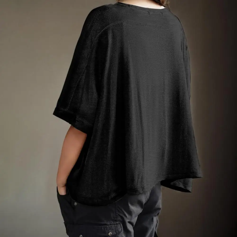 

Women Solid Color T-shirt Stylish Women's Batwing Sleeve Summer T-shirt in Solid Colors Loose Fit Casual Tee for Daily for A