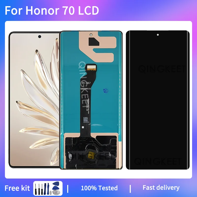 

Для Honor 70 LCD FNE-AN00 OLED новый дисплей для Honor 70 LCD с рамкой кодирующий преобразователь сенсорного экрана в сборе