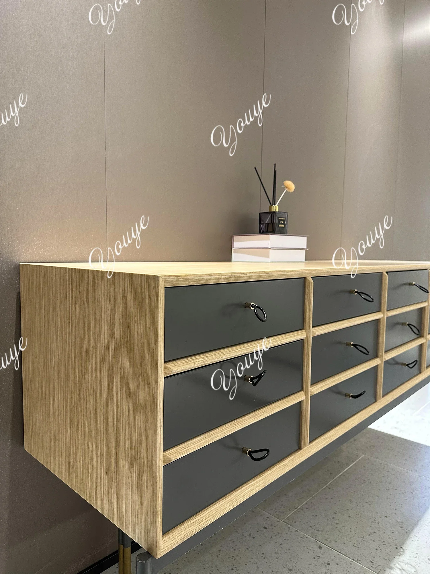 

XM Modern Minimalist Home Light Luxury Oak Drawers Chest Cabinet Bedroom Living Room Locker Locker