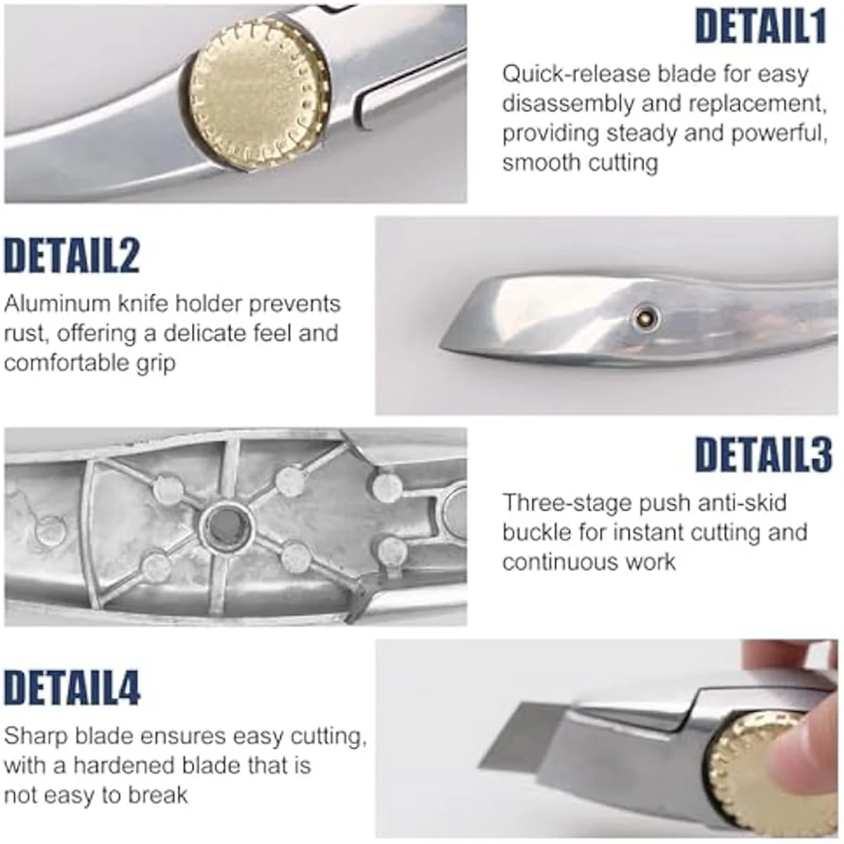 มีดพรม4ชิ้นพร้อมใบมีดเปลี่ยน20ชิ้นเครื่องมือมุงหลังคามีดอเนกประสงค์มีดปลาโลมาใบมีดคัตเตอร์