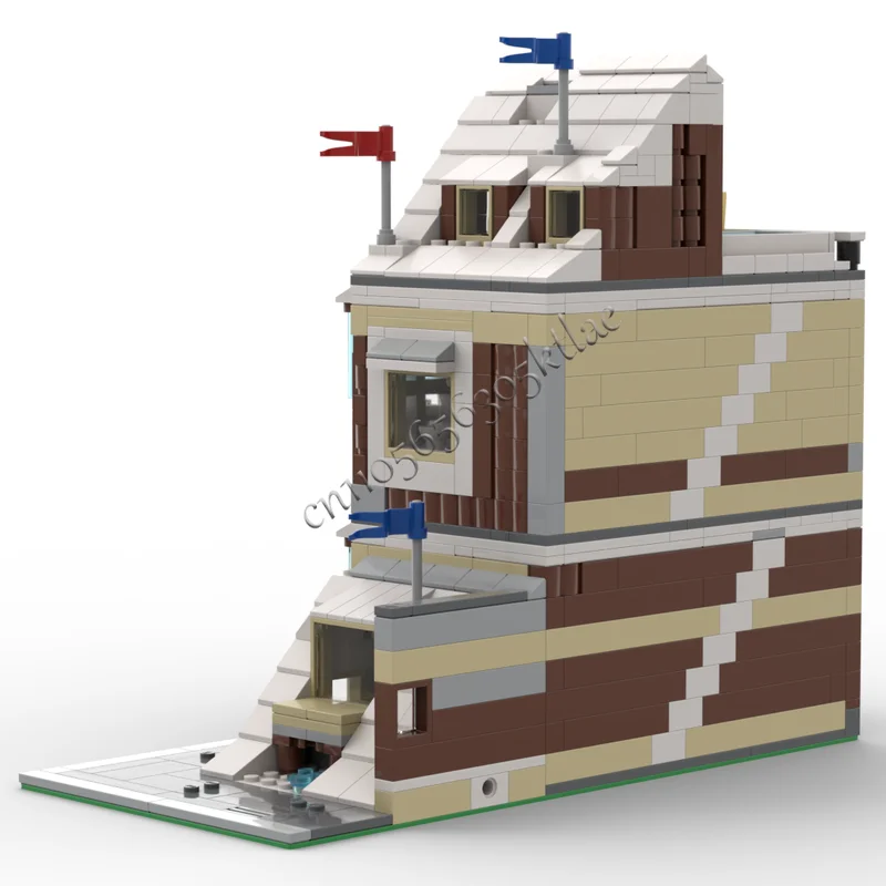 Nowy zestaw 816 elementów MOC-31080, modułowy model zimowego domku, klocki do samodzielnego montażu, kreatywna układanka dla dzieci, zabawki kolekcjonerskie, prezenty.