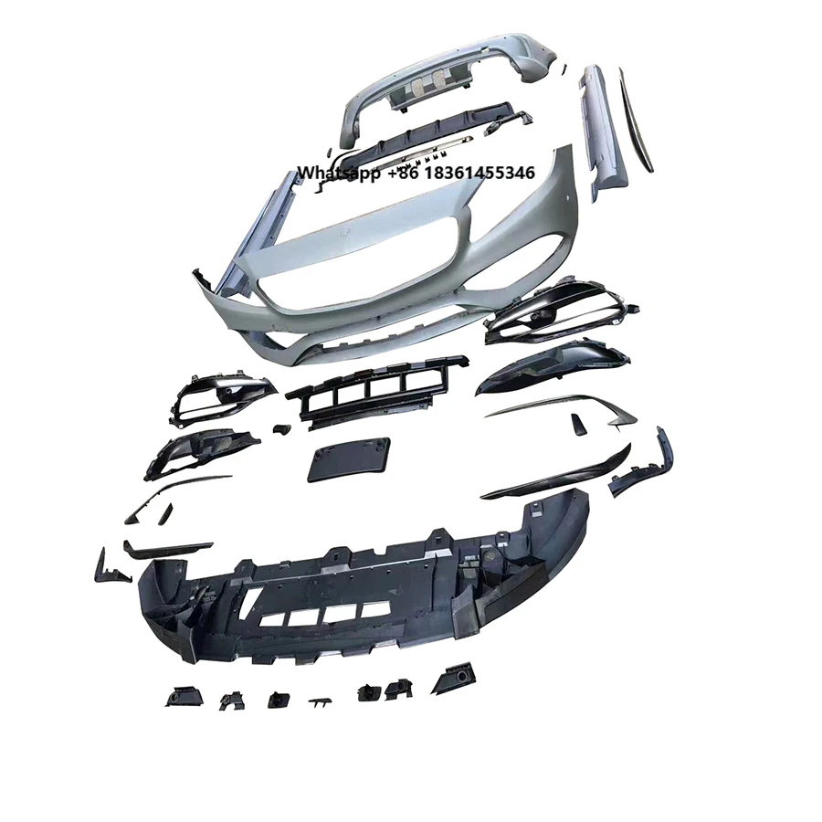 

For W176 Modified To A45 High Quality A45 Body Kit TI Style Front Bumper With Grille 2013-2018