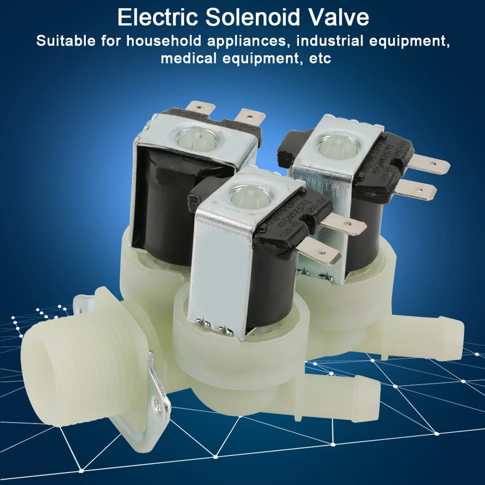 Electric Solenoid Valve, 3 Way Water Inlet N/C Normal Closed Electric Solenoid Valve AC 220V G3/4