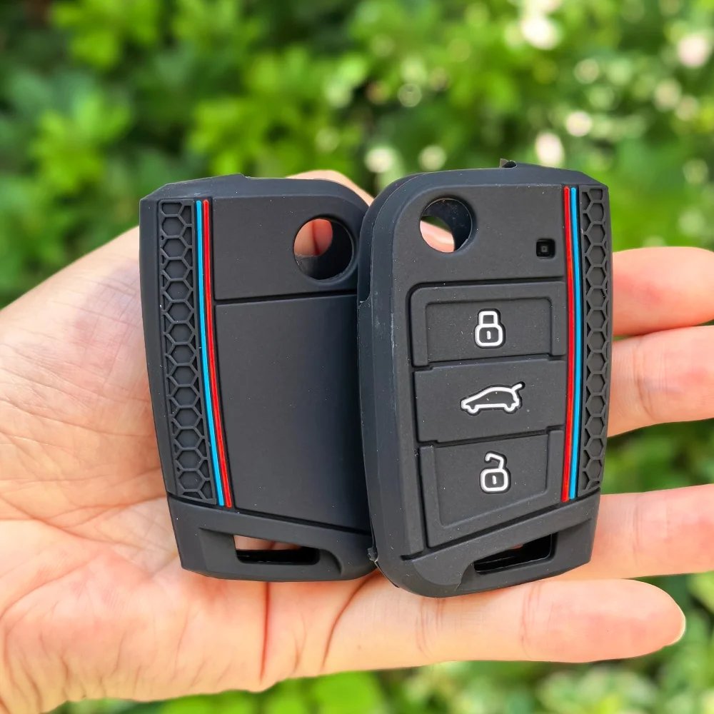 

3 Button Flip Key Silicone Cover Fit for VW GOLF 7 MK7 SKODA SEAT 2014 2015 2016 FOB HULL OCTAVIA COMBI LEON IBIZA CUPTRA Case