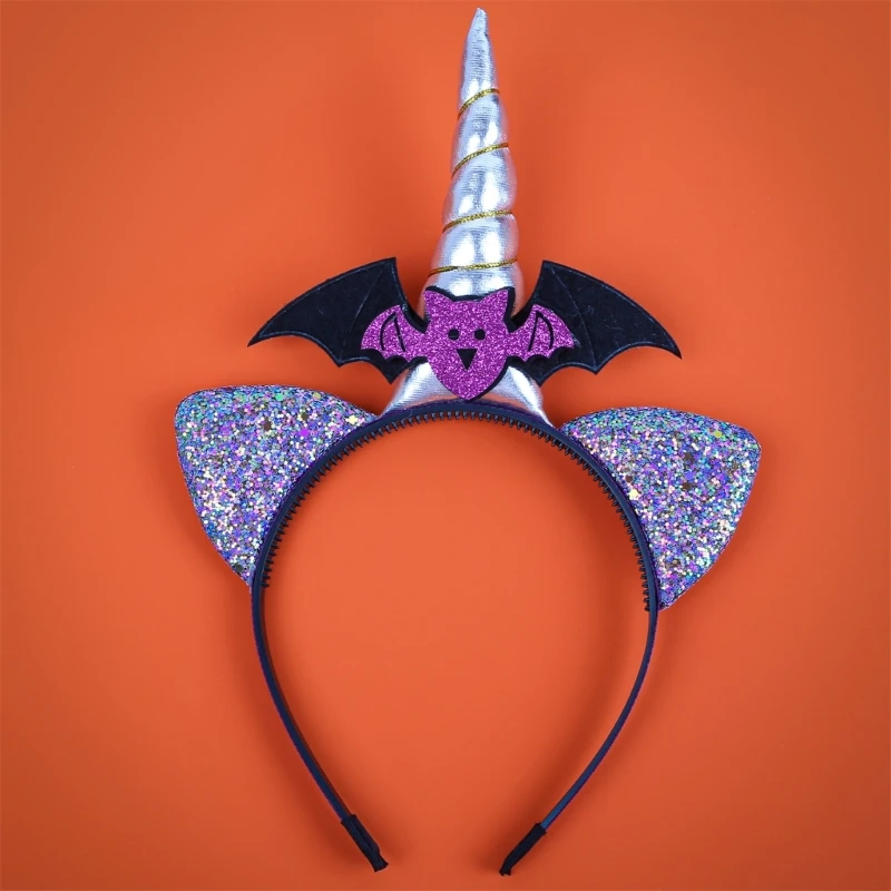 Halloween Horn Headband Party Costume Skull Party Karaoke Punk Photo Props Cool Party Skull Hair Hoop Nightclub Dropship