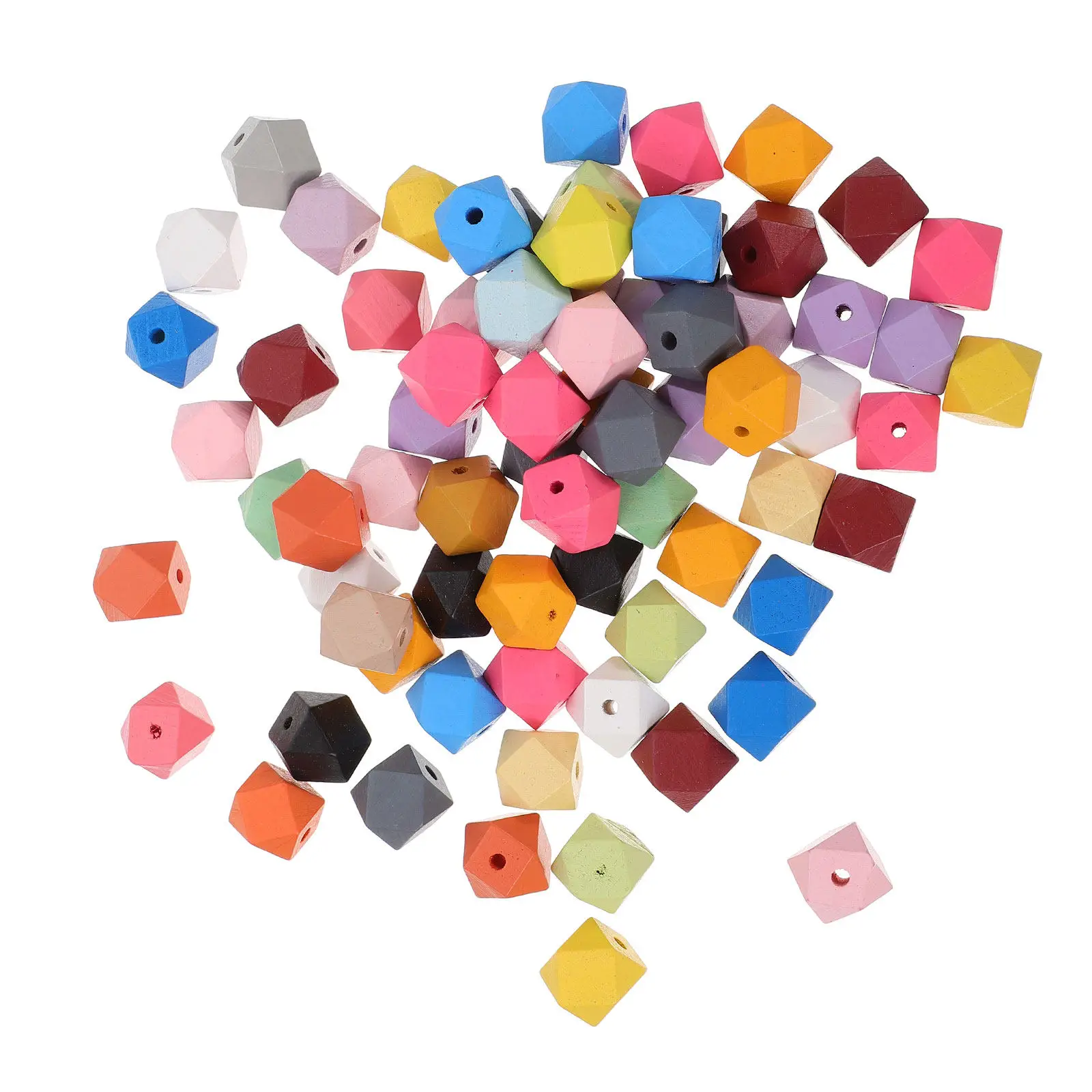 70Pcs Decorative Wooden Beads Loose Beads with Holes for DIY Bracelet Necklace Dreamcatcher Jewelry Craft Beading Kits Craft