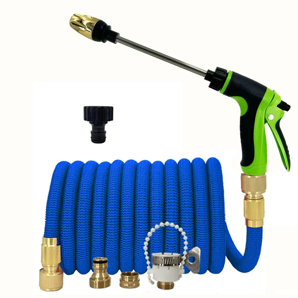 

Масштабируемый садовый шланг с длинной насадкой-распылителем, волшебный шланг высокого давления для мойки автомобилей, регулируемый гибкий шланг для полива сада